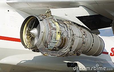 Stripping airplane engine Stock Photo