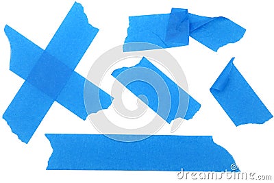 Strips of Blue Paint or Masking Tape Stock Photo