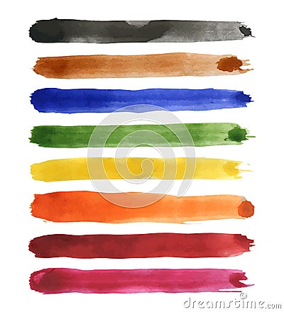 Strips of watercolor Vector Illustration