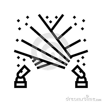 strobe lights disco party line icon vector illustration Vector Illustration