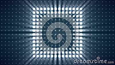 Strobe Lights Flashing Background Vj Loop Blue Lights Board Wall of Lights. Box Lights Wall Loop Background Pattern Stock Photo