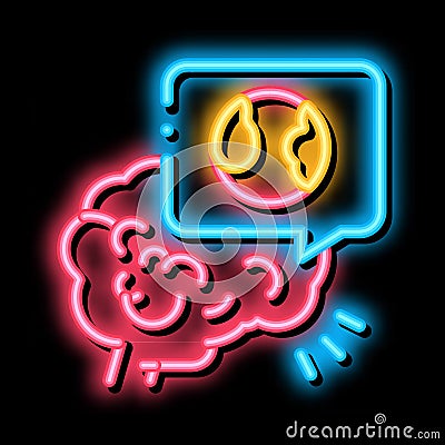 stroke due atherosclerosis neon glow icon illustration Vector Illustration
