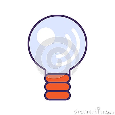 Stroked Outdated Electric Lamp DIY Tool Icon Stock Photo