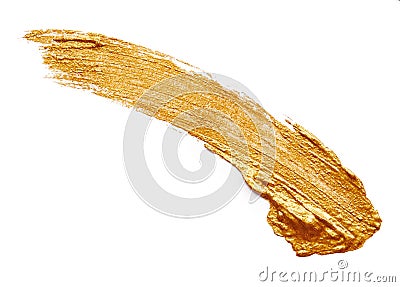 Strokes of golden paint Stock Photo