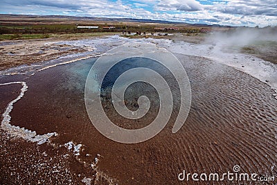 Strokkur Geysir Erupting Stock Photo