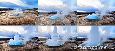 Strokkur sequence Stock Photo