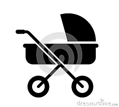 Stroller pushchair children buggy icon Vector Illustration