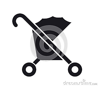 Stroller pushchair pram vector icon Vector Illustration