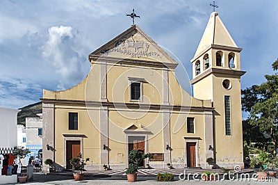 Stromboli village on Stromboli island Editorial Stock Photo