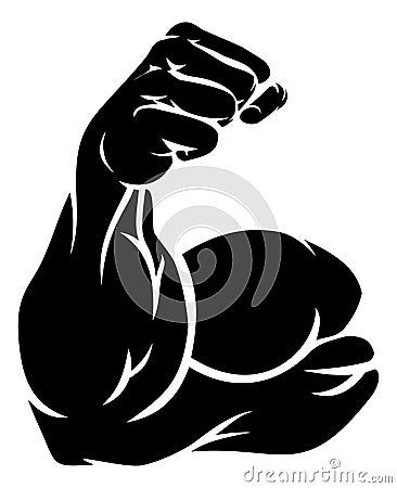 Strong Arm Showing Biceps Muscle Vector Illustration