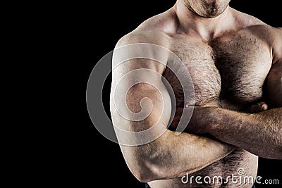 Strong bodybuilder with arms crossed Stock Photo