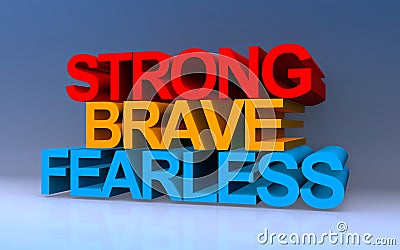 Strong brave fearless on blue Stock Photo