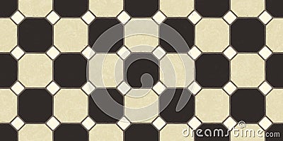 Strong Brown Beige Seamless Classic Floor Tile Texture. Simple Kitchen, Toilet or Bathroom Mosaic Tiles Background. 3D rendering. Cartoon Illustration