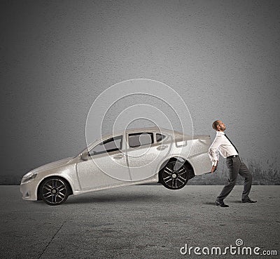 Strong businessman motivated Stock Photo