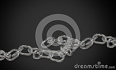 Strong chain 3d render Cartoon Illustration