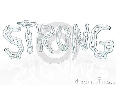 Strong Chain Link Word Letters Metal Chains Stock Photo