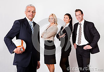 Strong competitive business team Stock Photo