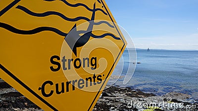 Strong Currents Warning Sign Stock Photo