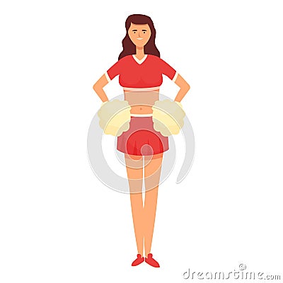 Strong cute girl icon cartoon vector. Pom leader Vector Illustration