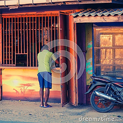 Strong drink alcohol store in the village . Sri Lanka Editorial Stock Photo