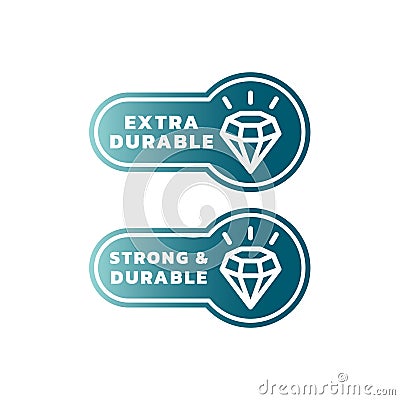 Strong and durable vector label Vector Illustration