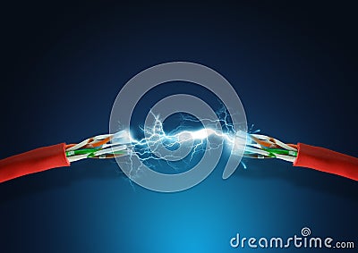 Strong Electric Connection Stock Photo