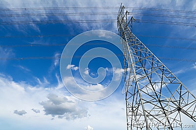 Strong electric power lines Stock Photo