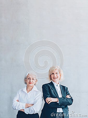 Strong female team trust senior confident women Stock Photo