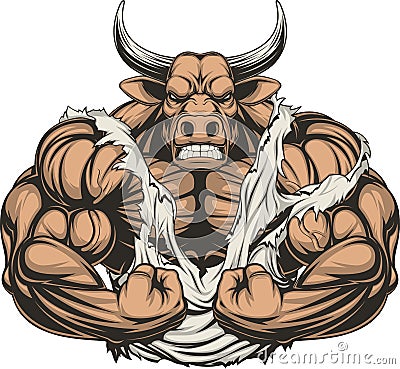 Strong ferocious bull Vector Illustration