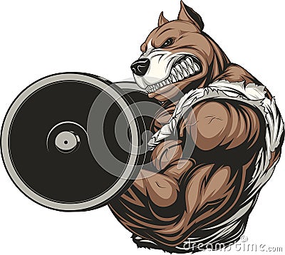 Strong ferocious dog Vector Illustration