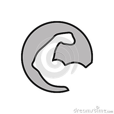 Strong hand graphic icon in the circle Cartoon Illustration