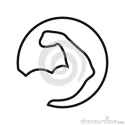Strong hand graphic icon in the circle Cartoon Illustration