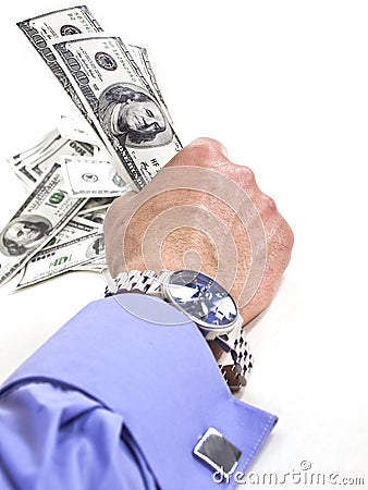 A strong hand with the money Stock Photo