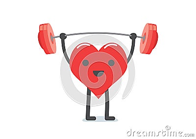 Strong heart weight lifting Vector Illustration