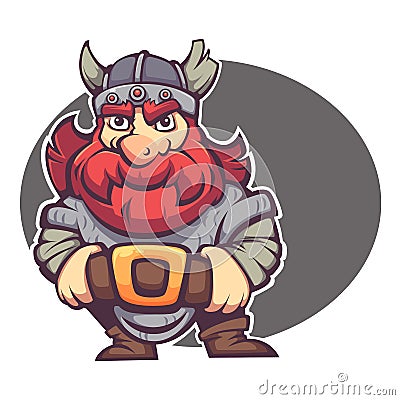 Strong hero, vector image of fantasy dwarf Vector Illustration