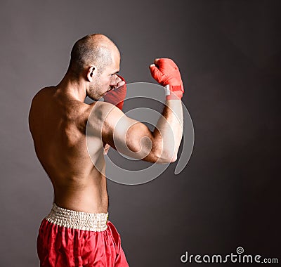 Strong hitting boxer Stock Photo