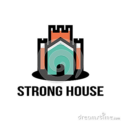 Strong House Kingdom Realty Real Estate Castle Logo Symbol Vector Illustration