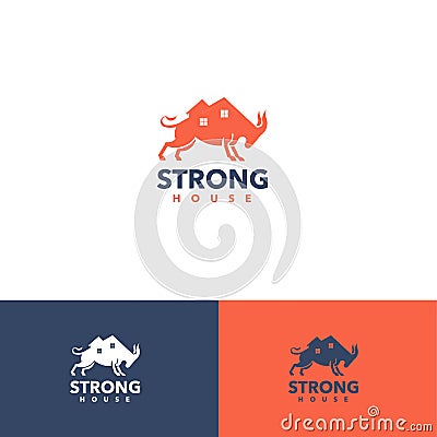 Strong house logo icon design vector, house logo, home logo, real estate logo Stock Photo