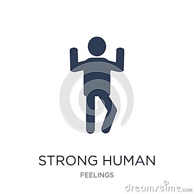 strong human icon. Trendy flat vector strong human icon on white Vector Illustration