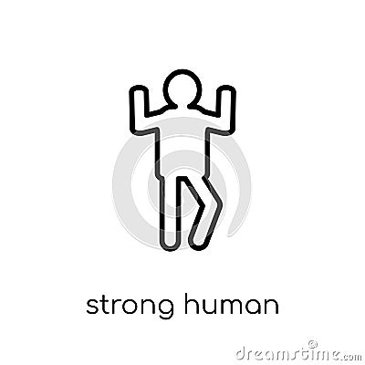 strong human icon. Trendy modern flat linear vector strong human Vector Illustration