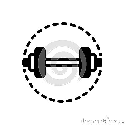 Black solid icon for Strong, dumbbell and workout Vector Illustration