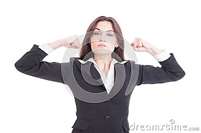 Strong, independent and beautiful feminist showing power Stock Photo