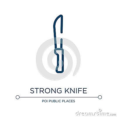 Strong knife icon. Linear vector illustration from poi public places collection. Outline strong knife icon vector. Thin line Vector Illustration