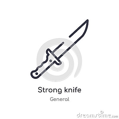 strong knife outline icon. isolated line vector illustration from general collection. editable thin stroke strong knife icon on Vector Illustration