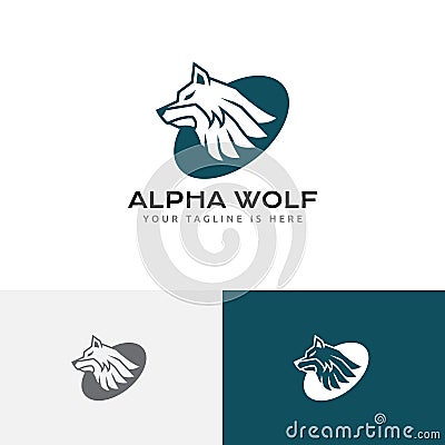 Strong Leader Alpha Wolf Head Wild Wildlife Logo Vector Illustration