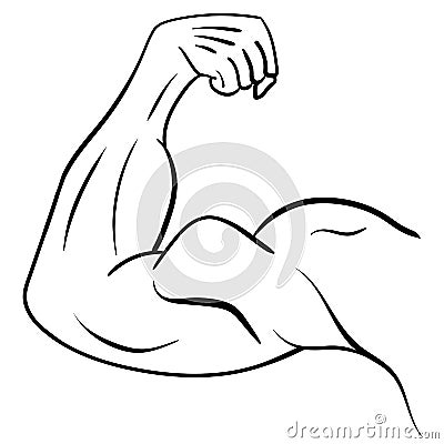 Strong Male Arm. Symbol of Power and Muscle Vector Illustration