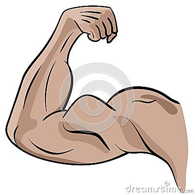 Strong Male Arm. Symbol of Power and Muscle Vector Illustration