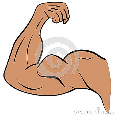 Strong Male Arm. Symbol of Power and Muscle Vector Illustration