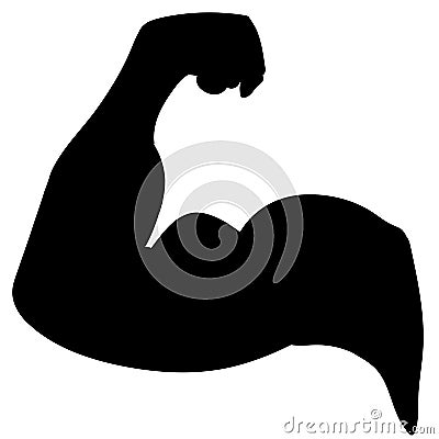 Strong Male Arm. Symbol of Power and Muscle Vector Illustration