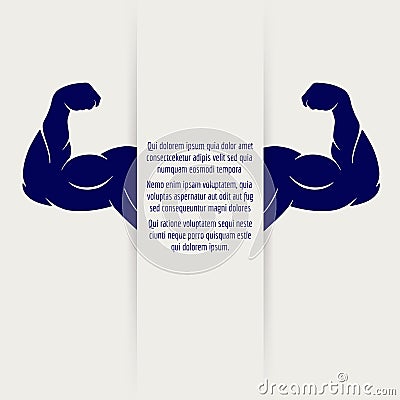 Strong male muscular banner Vector Illustration